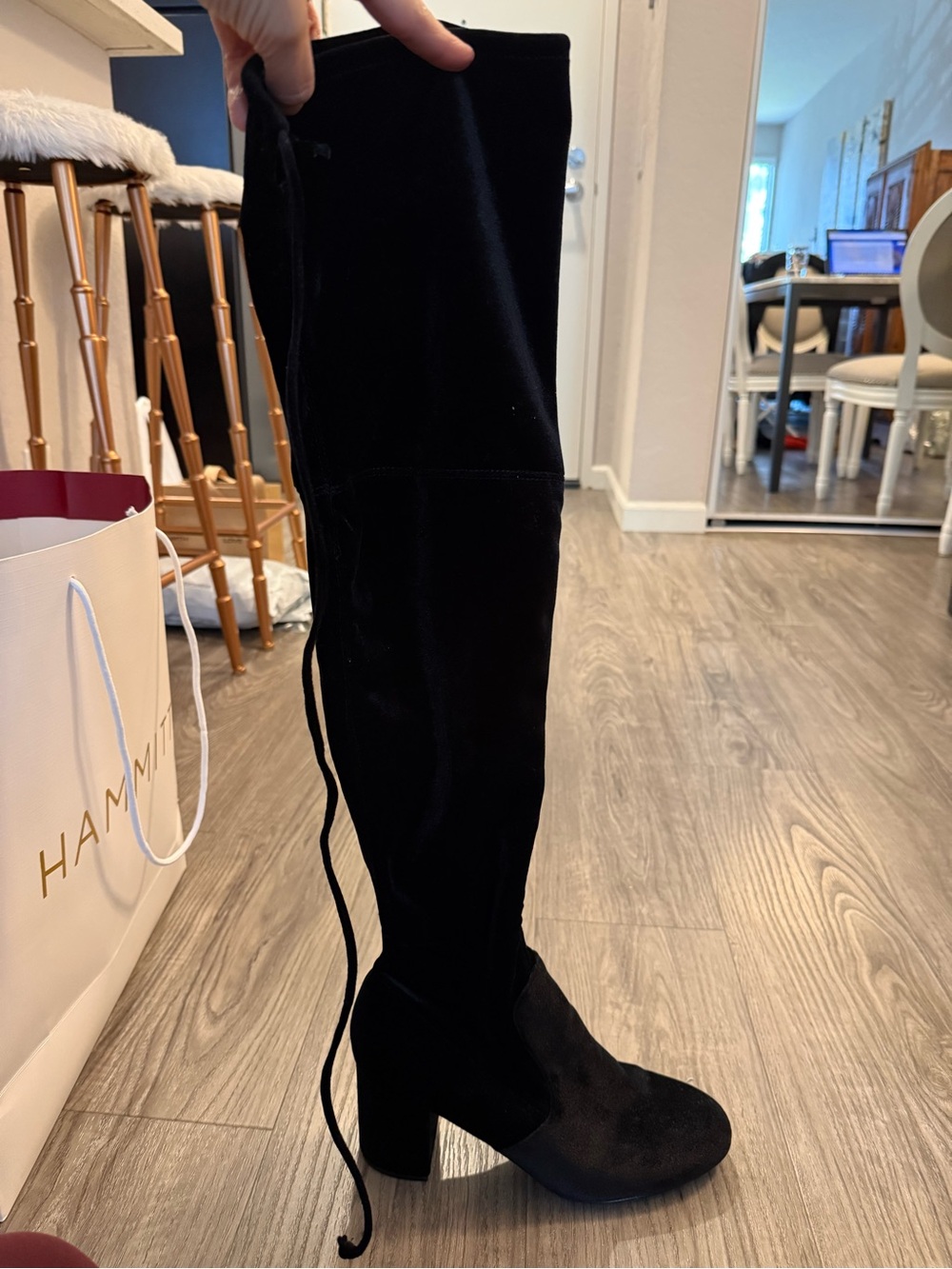 Charles David Black Over-the-Knee Velvet Boots! Like New!